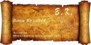 Basa Kristóf névjegykártya