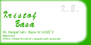 kristof basa business card